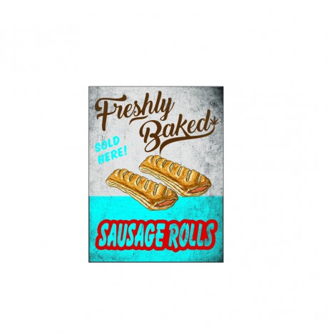 Freshly baked sausage rolls sold here