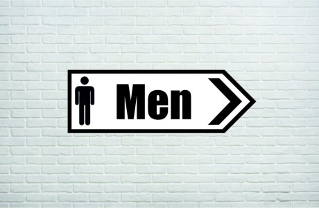 Men toilet wall sign