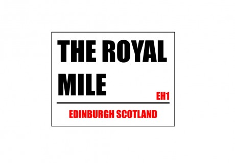 The royal mile Edinburgh Scotland EH1 road sign