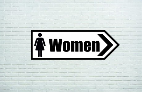 Women toilet wall plaque