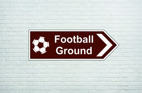Football Ground arrow street sign
