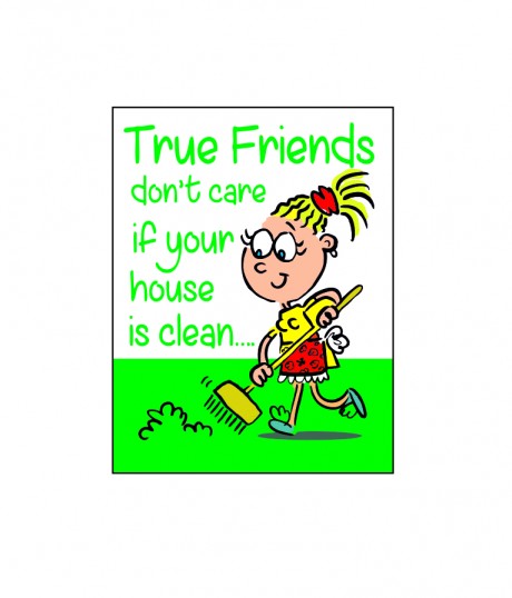 True friends don't care if your house is clean