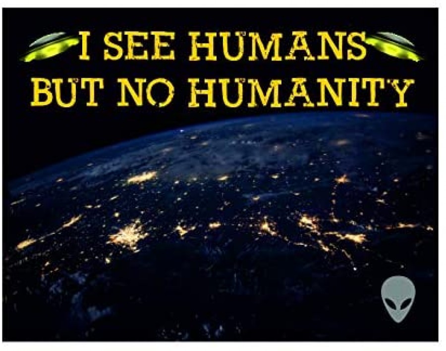 I see humans but no humanity aliens ufo's space earth night scene