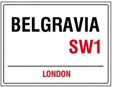 Belgravia london england street road sign