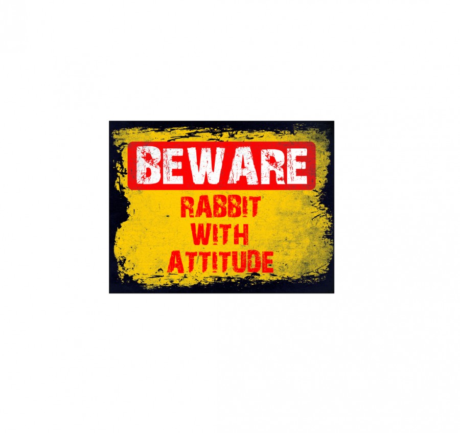 Beware rabbit with attitude