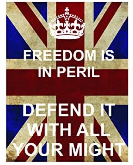 Union jack flag freedom is in peril defend it with all your might