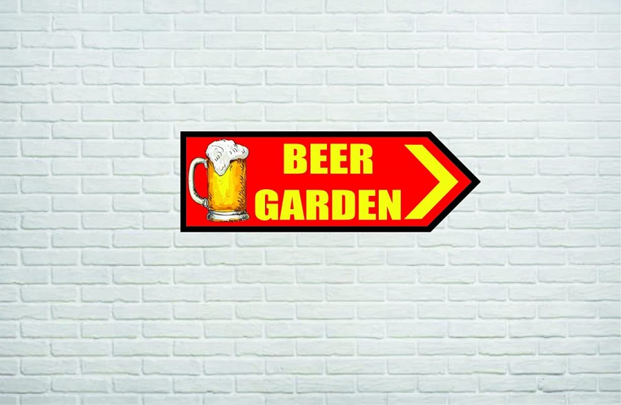 Beer garden pub bar wall sign