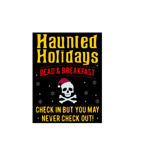 Haunted holidays dead and breakfast Halloween and Christmas decor 