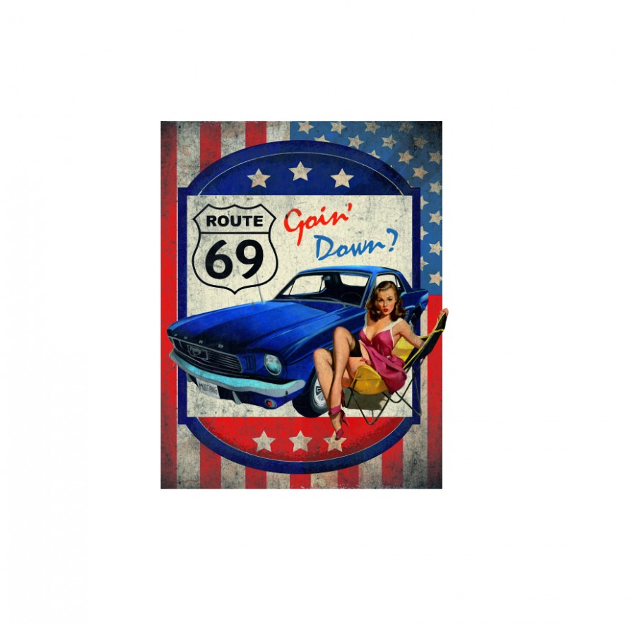USA retro route 69 goin down highway