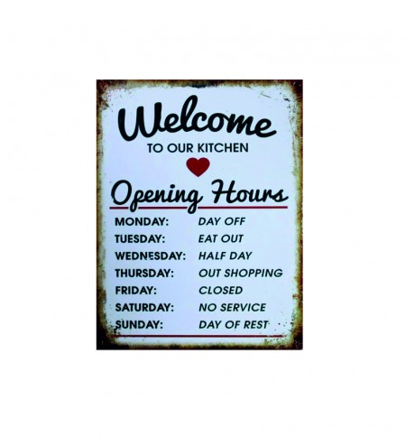 Welcome to our kitchen opening hours