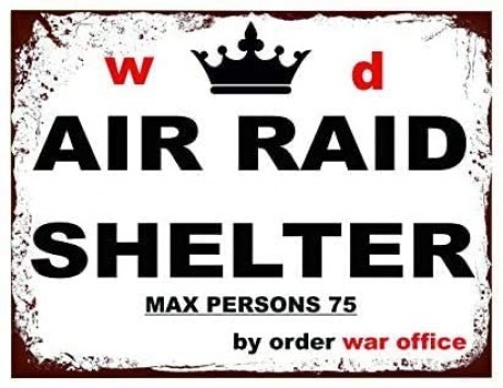 Air raid shelter by order war office ww2