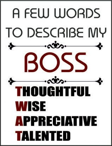 A few words to describe my boss