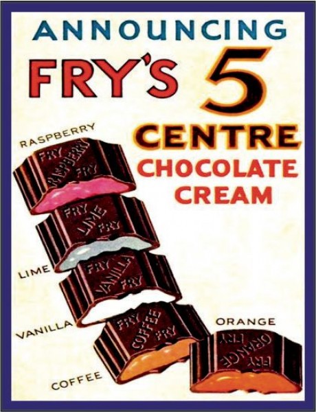 Announcing fry's 5 centre chocolate cream