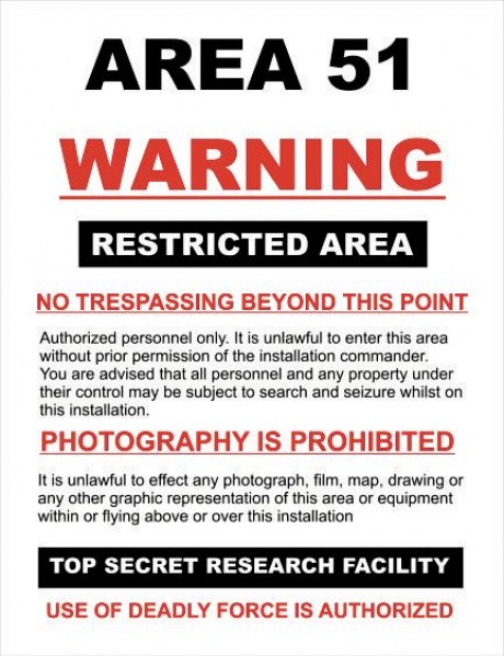 Area 51 warning restricted area
