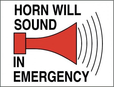 Horn will sound in emergency