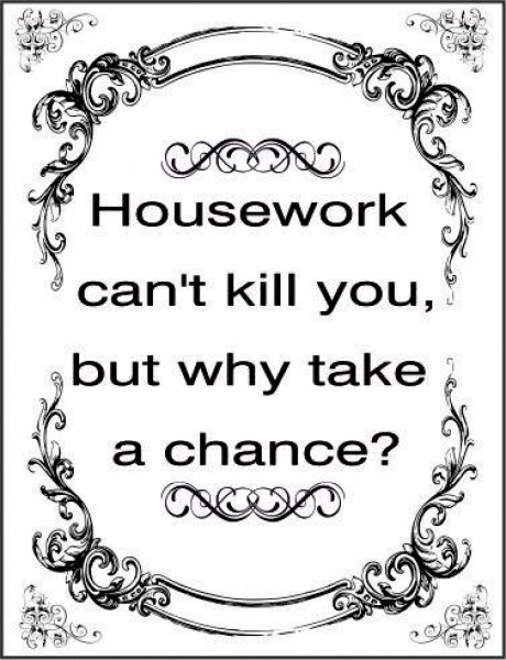 Housework can't kill you but why take a chance