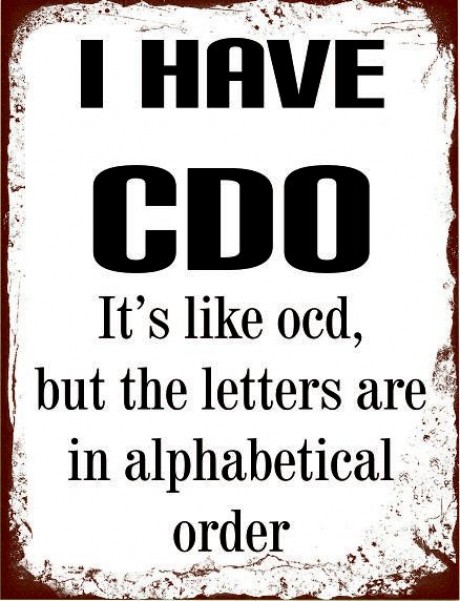 I have cdo it's like ocd, but the letters are in alphabetical order