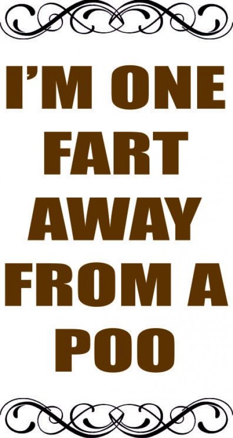 I'm one fart away from a poo