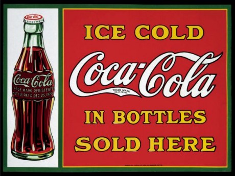 Ice cold coca cola in bottles sold here