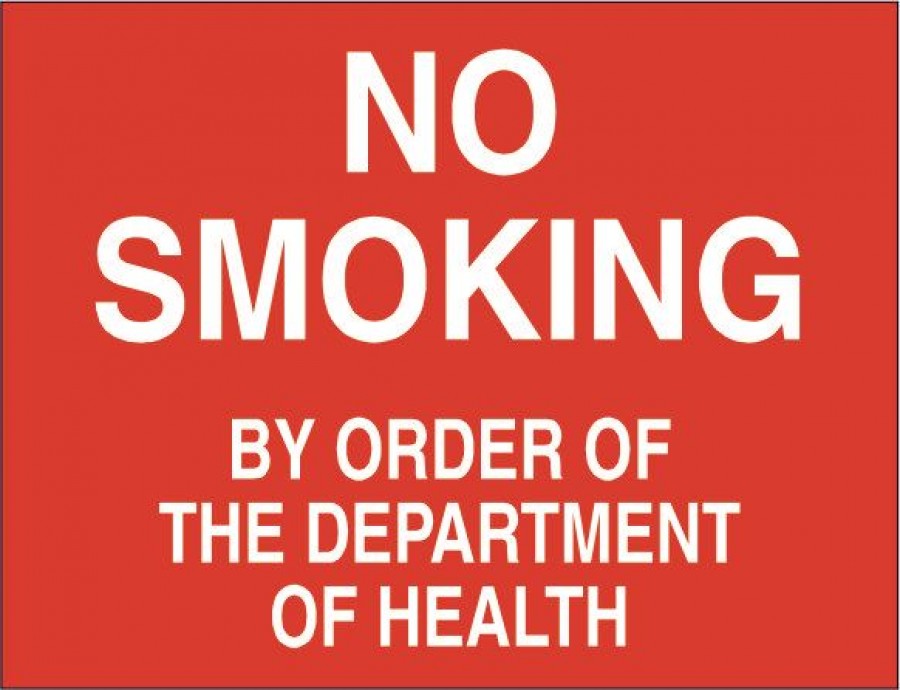 No smoking by order of the department of health