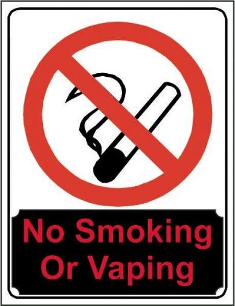 No smoking or vaping