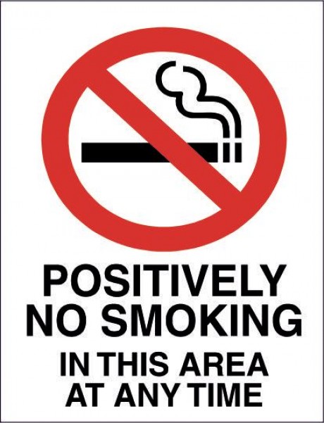 Positively no smoking in this area at anytime