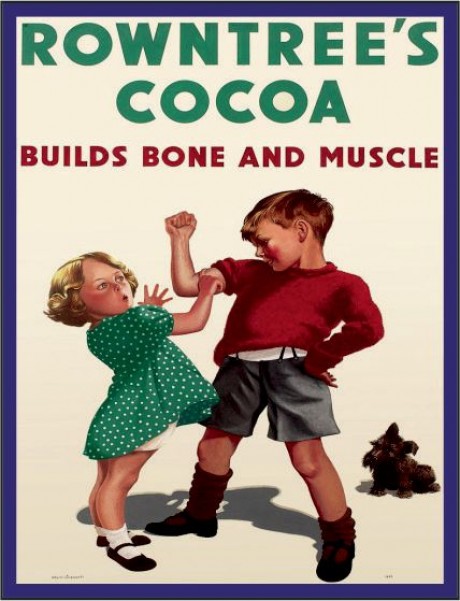 Rowntree's cocoa builds bones and muscle
