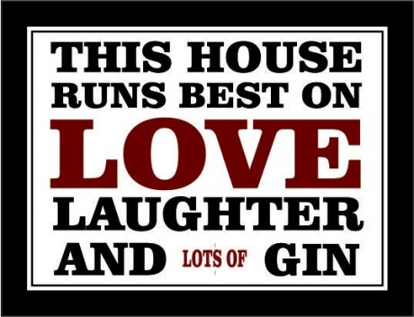 This house runs best on love laughter and lots of gin