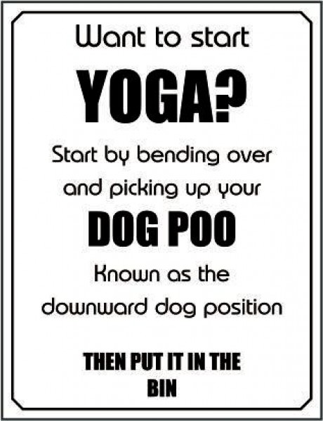 Want to start yoga start by picking up your dog poo
